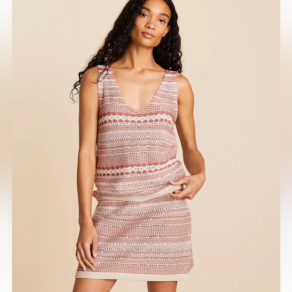 Lou & Grey Crochet / Knit Sleeveless Sweater & Skirt Set - Size Small NWT